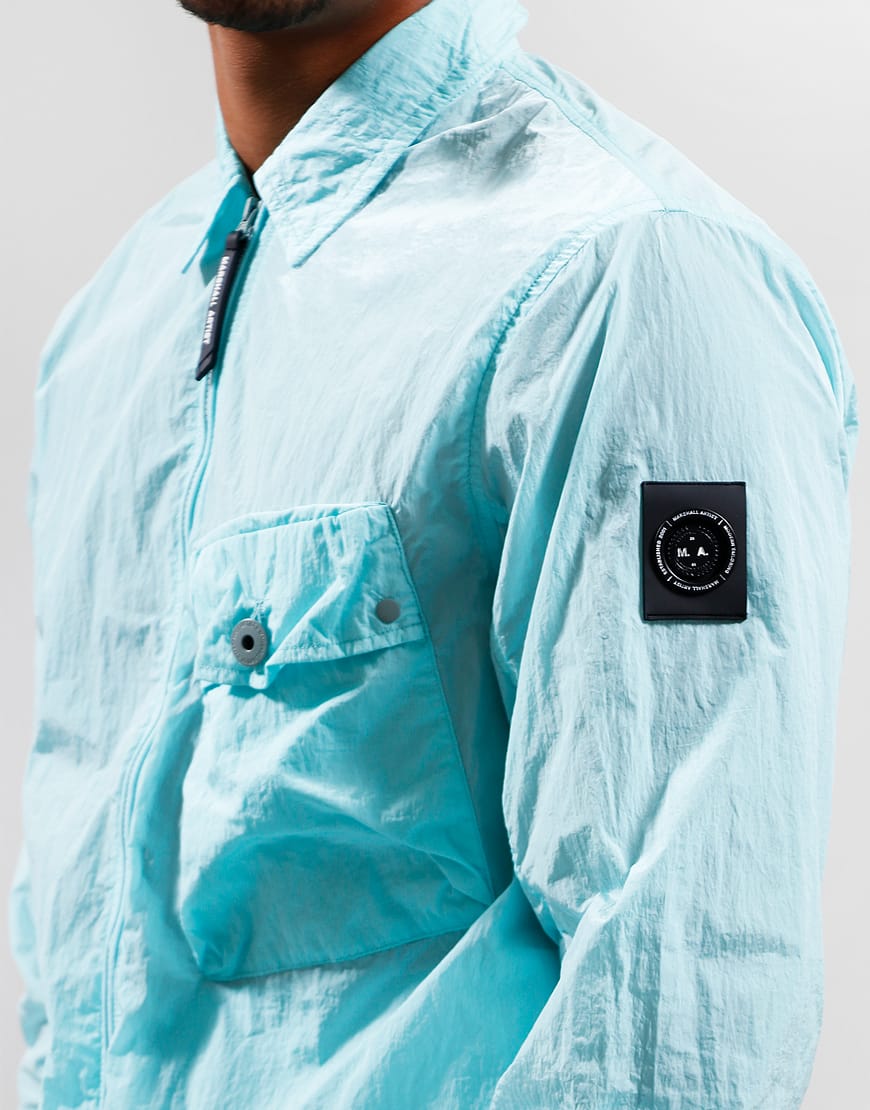 Krinkle Nylon Pocket Overshirt // Cyan - Image 3