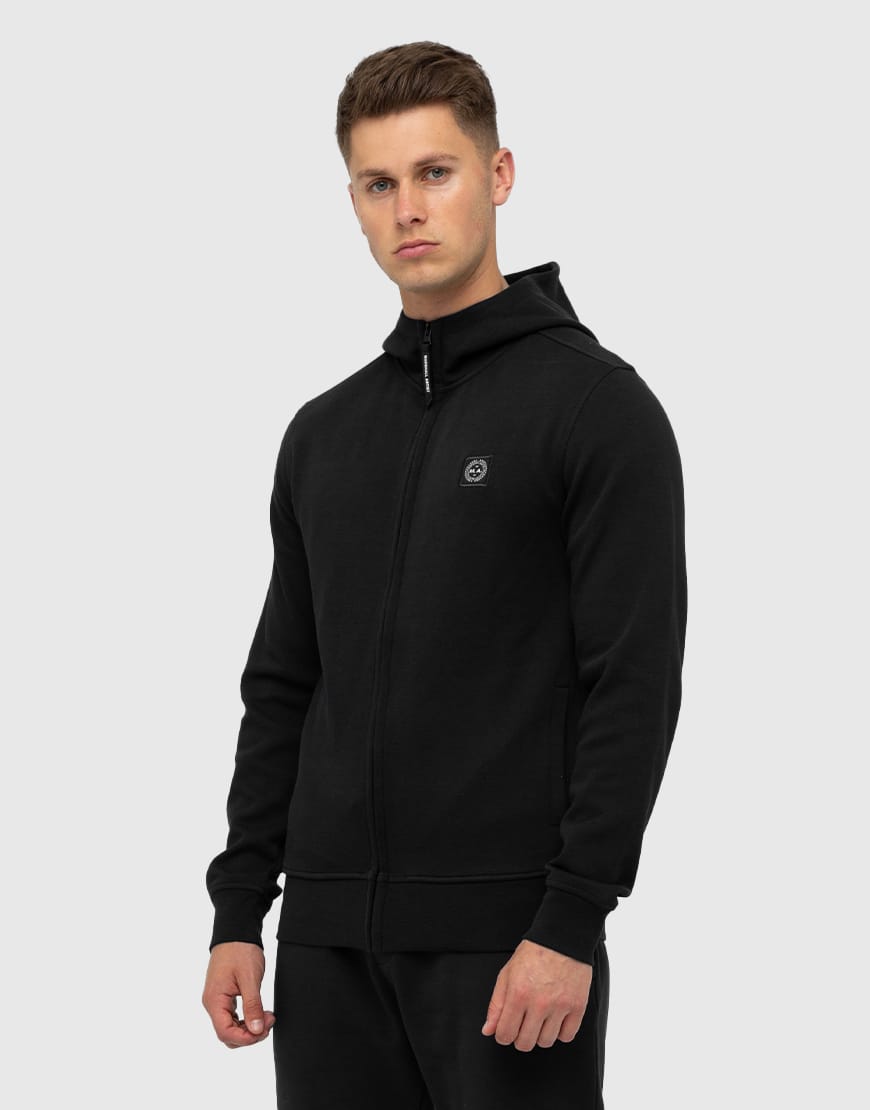 Panaro Pique Full Zip Hoodie // Black - Image 7