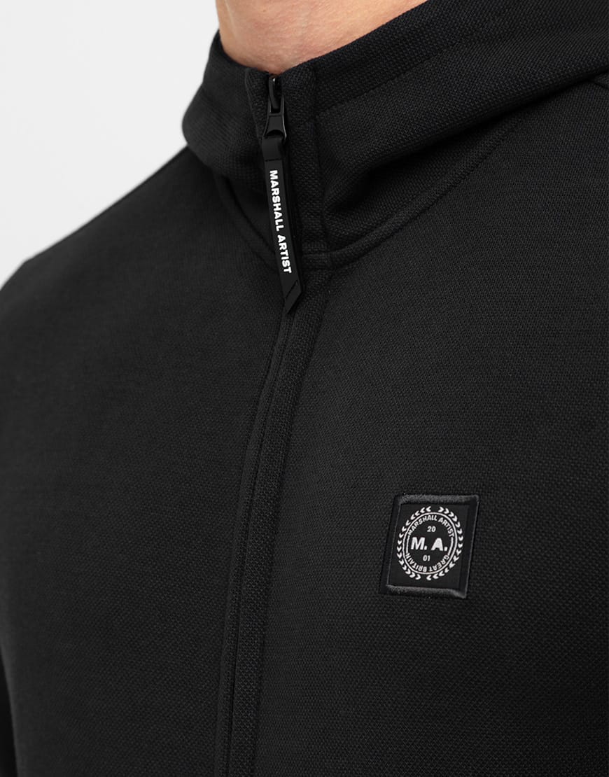 Panaro Pique Full Zip Hoodie // Black - Image 4