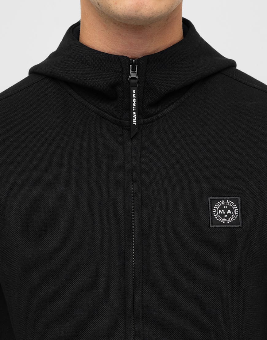 Panaro Pique Full Zip Hoodie // Black - Image 3
