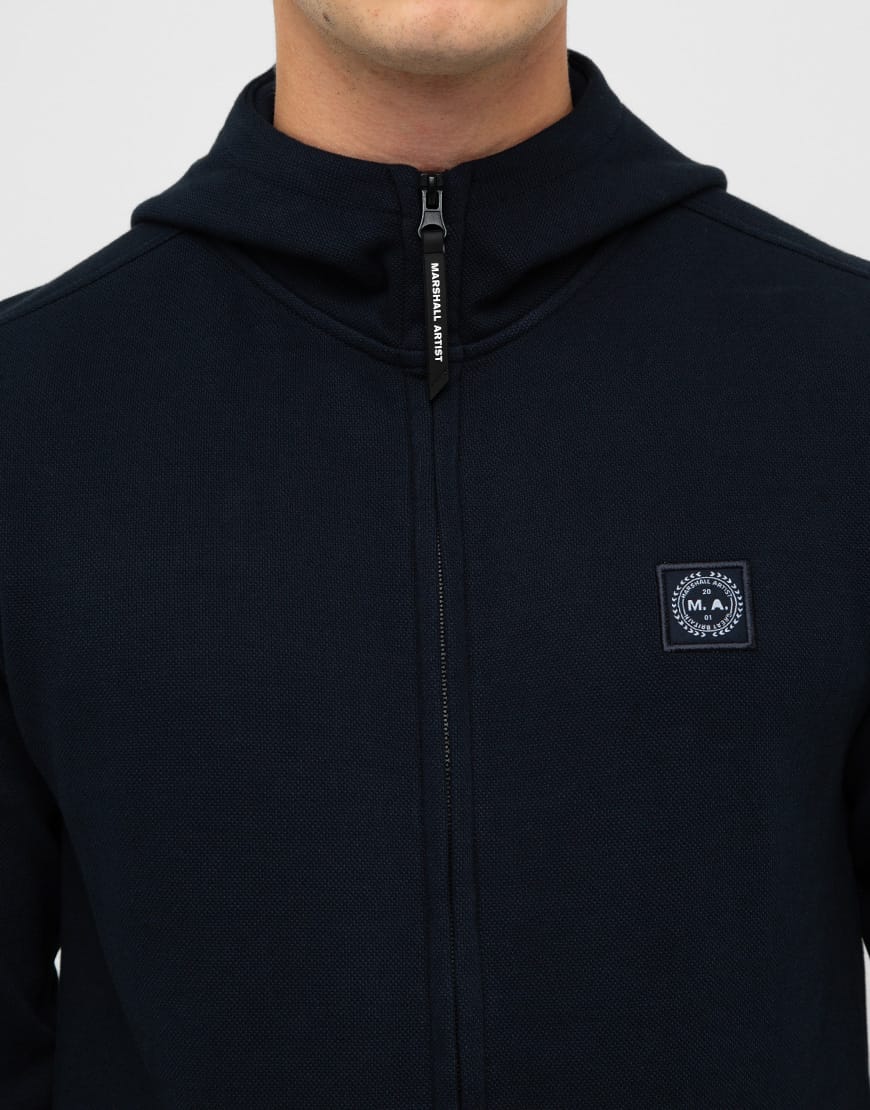 Panaro Pique Full Zip Hoodie // Navy - Image 3