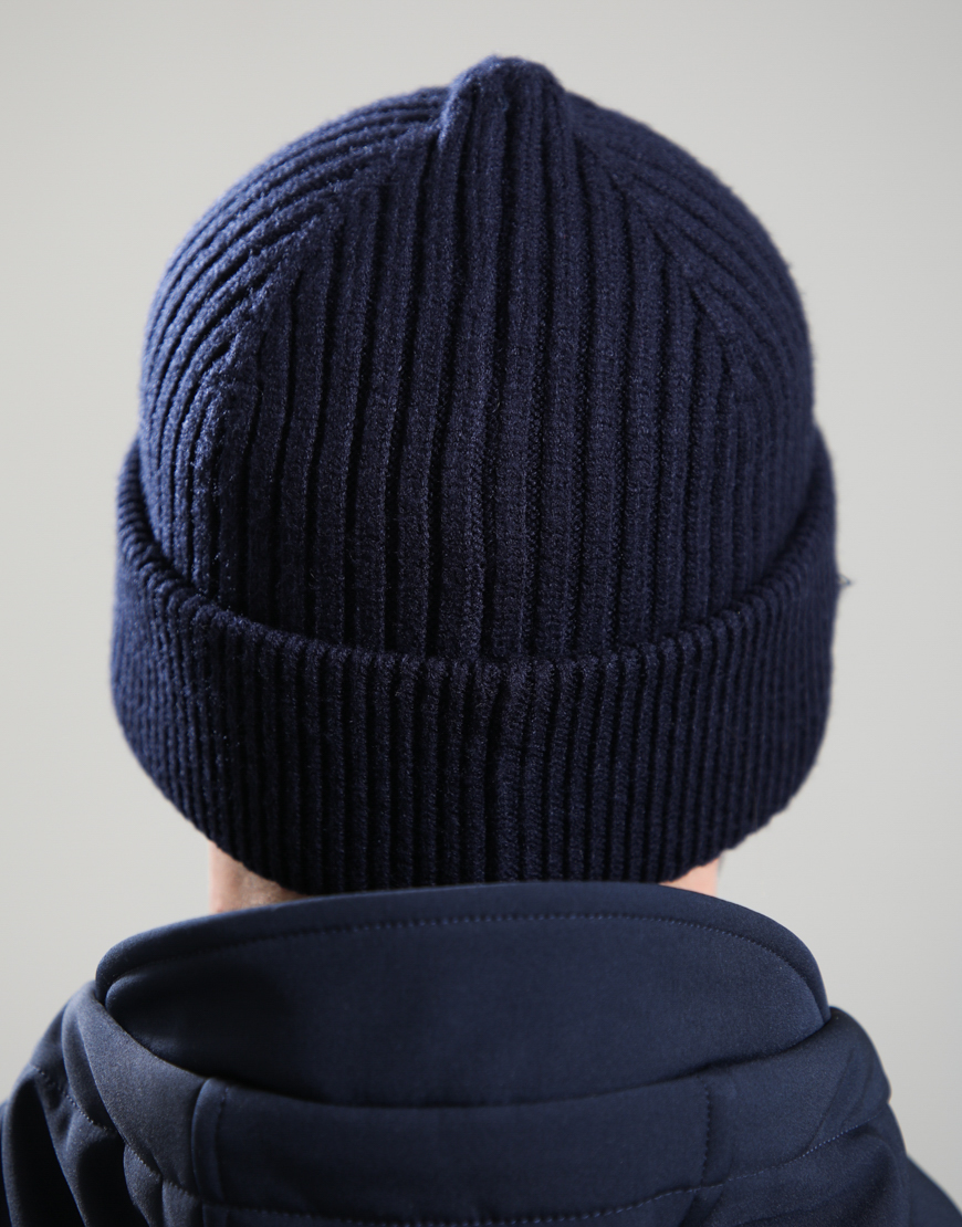 Alternative view of Siren Cable Knit Beanie Hat // Navy
