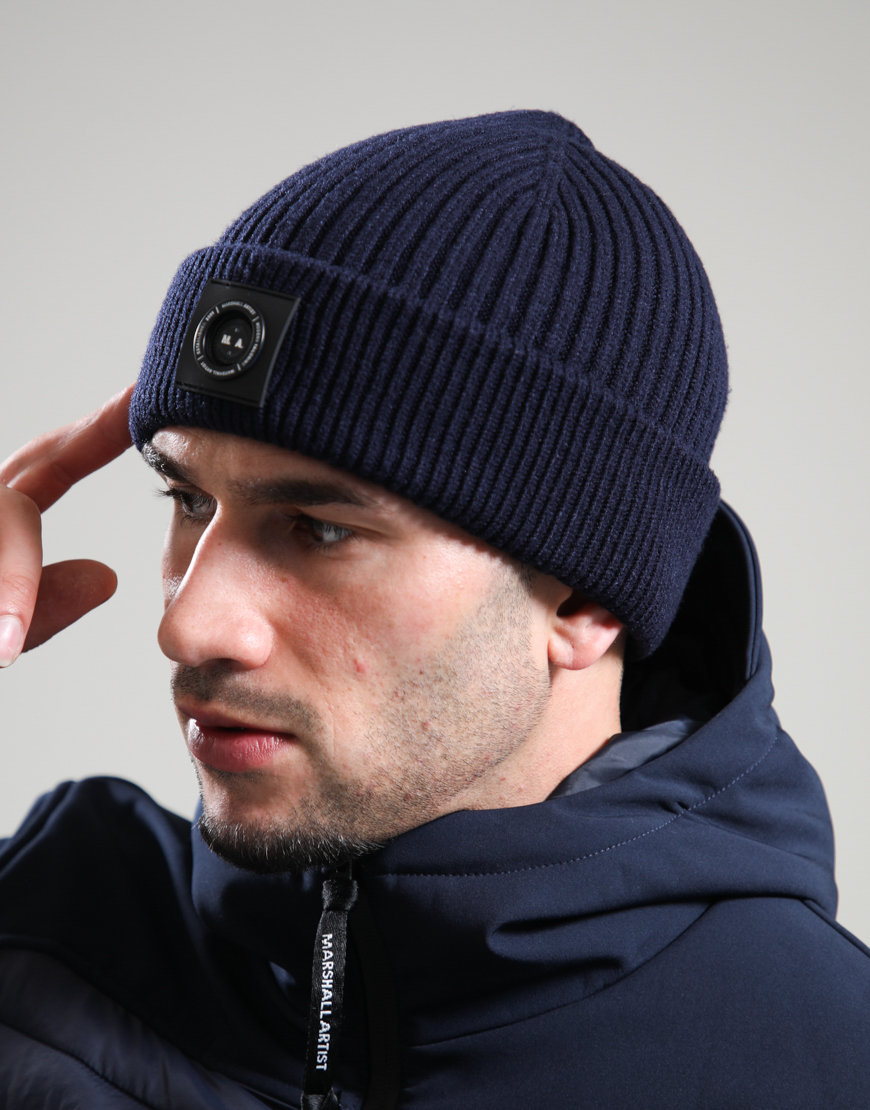 Siren Cable Knit Beanie Hat // Navy