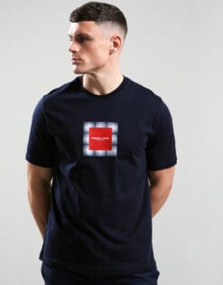 Shadow Check T-Shirt // Navy