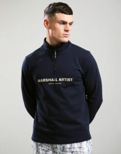 Coastal Erosion 1/4 Zip Sweat // Navy
