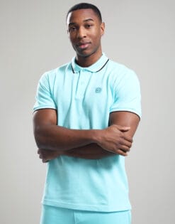 Tipped Polo Shirt // Aqua
