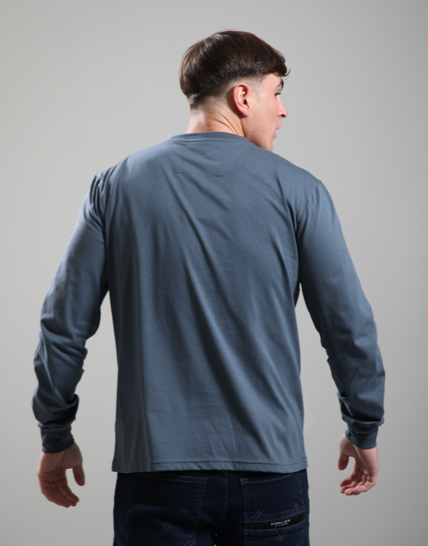 Alternative view of Delta Long Sleeve T-Shirt // Slate Blue