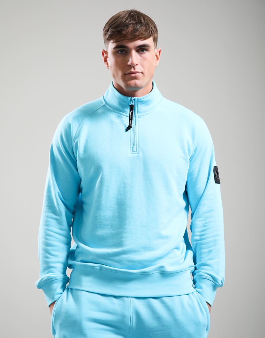 Siren 1/4 Zip Sweat // Cyan