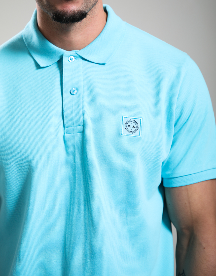 Marchio Polo Shirt // Cyan - Image 4