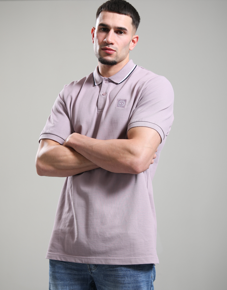 Tipped Polo Shirt // Rose