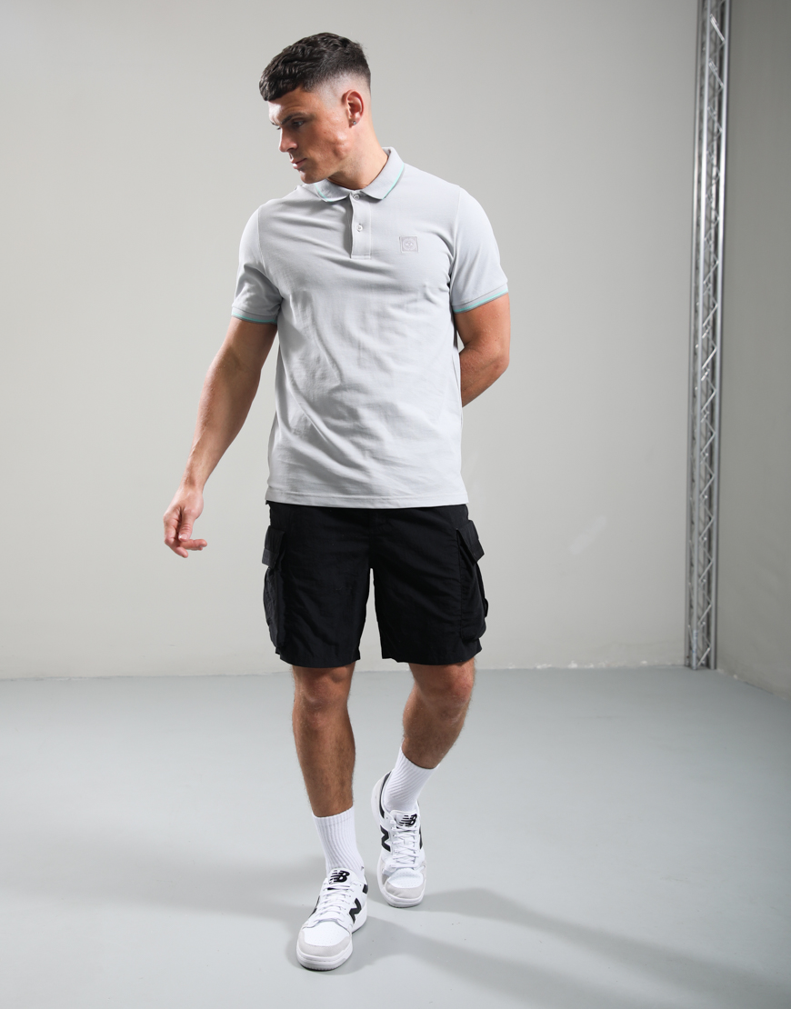Tipped Polo Shirt // Oceanic Grey - Image 3