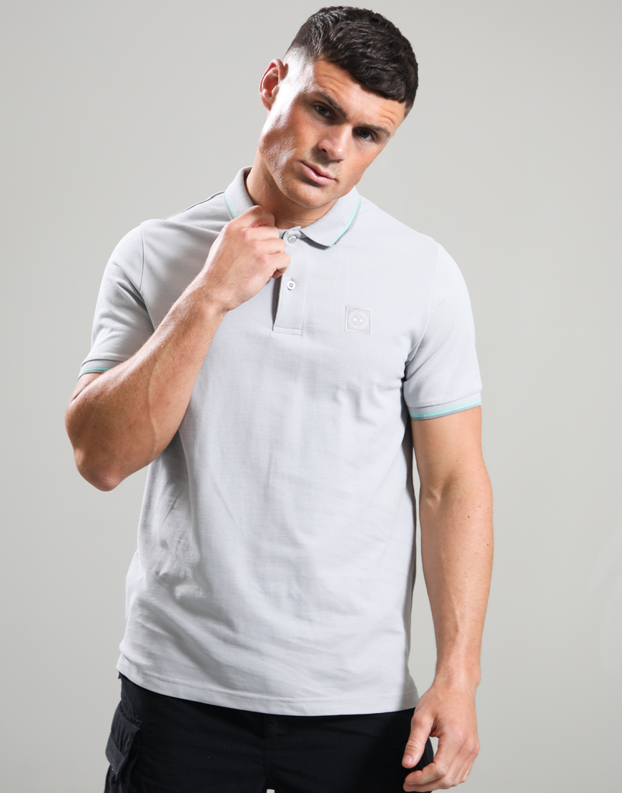 Tipped Polo Shirt // Oceanic Grey