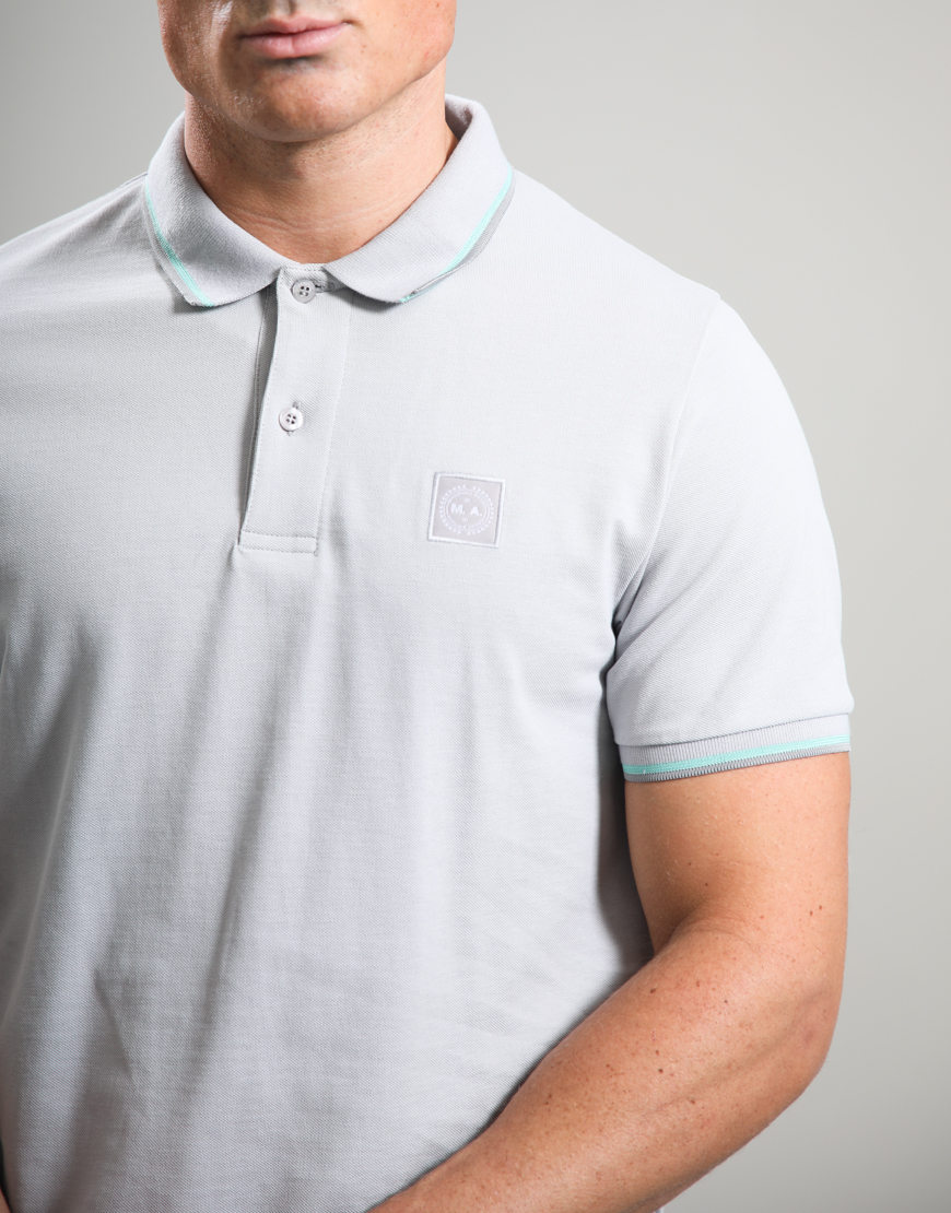 Alternative view of Tipped Polo Shirt // Oceanic Grey