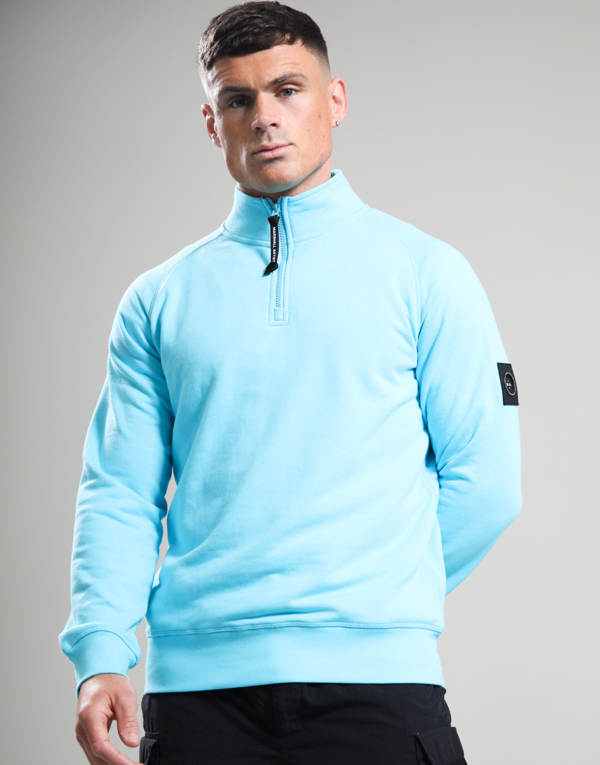 Siren 1/4 Zip Sweat // Cyan