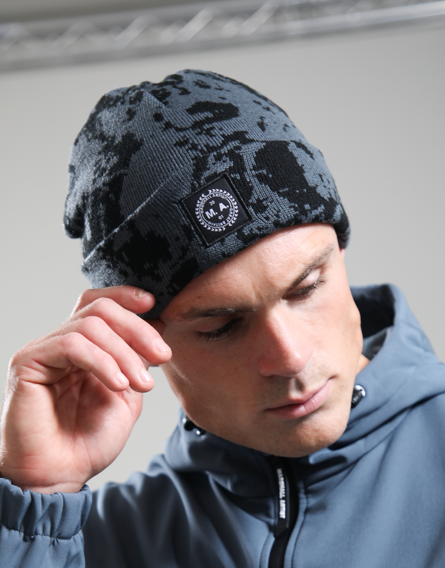 Jacquard Beanie // Black Camo