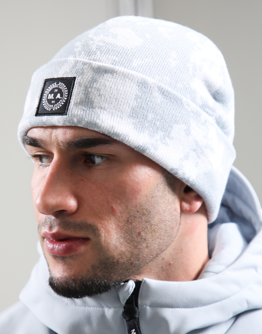 Jacquard Beanie // White Camo