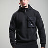 Centro 1/4 Zip Hooded Sweat // Black