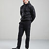 Centro 1/4 Zip Hooded Sweat // Black - Image 4