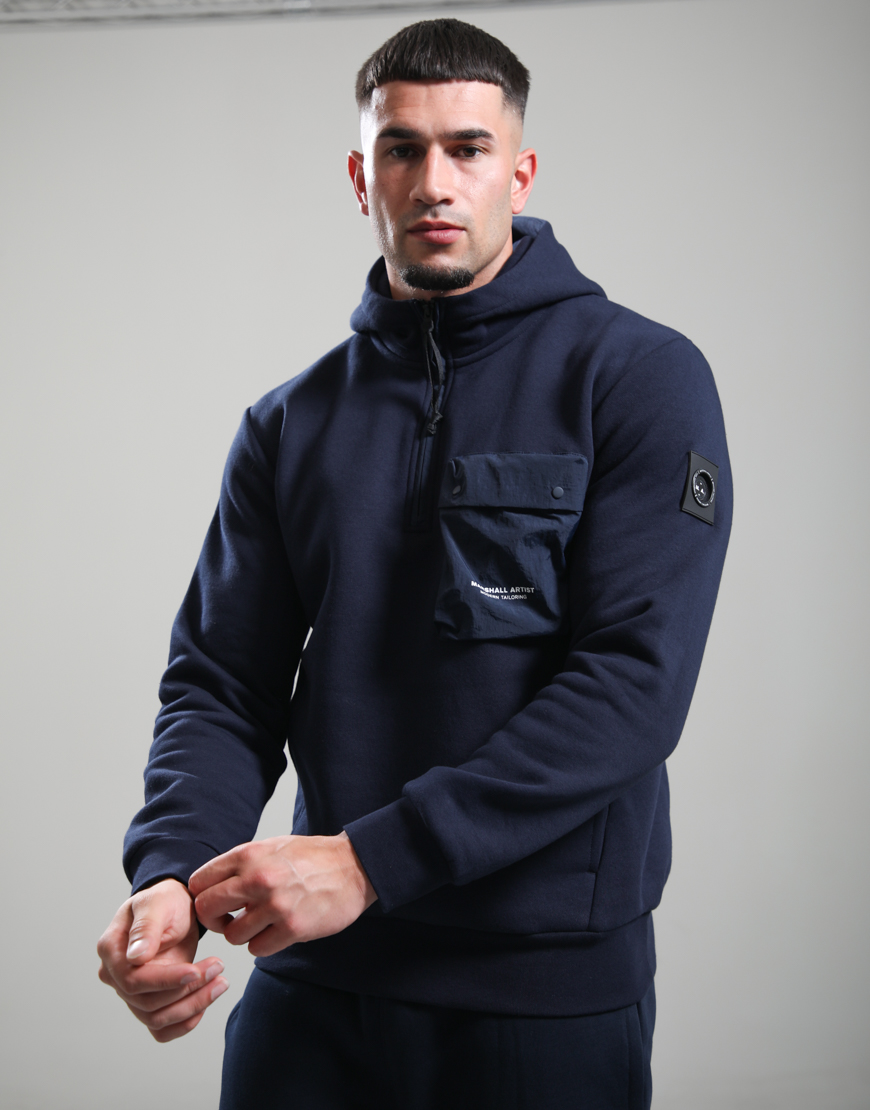 Centro 1/4 Zip Hooded Sweat // Navy