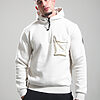 Centro 1/4 Zip Hooded Sweat // Silver Birch