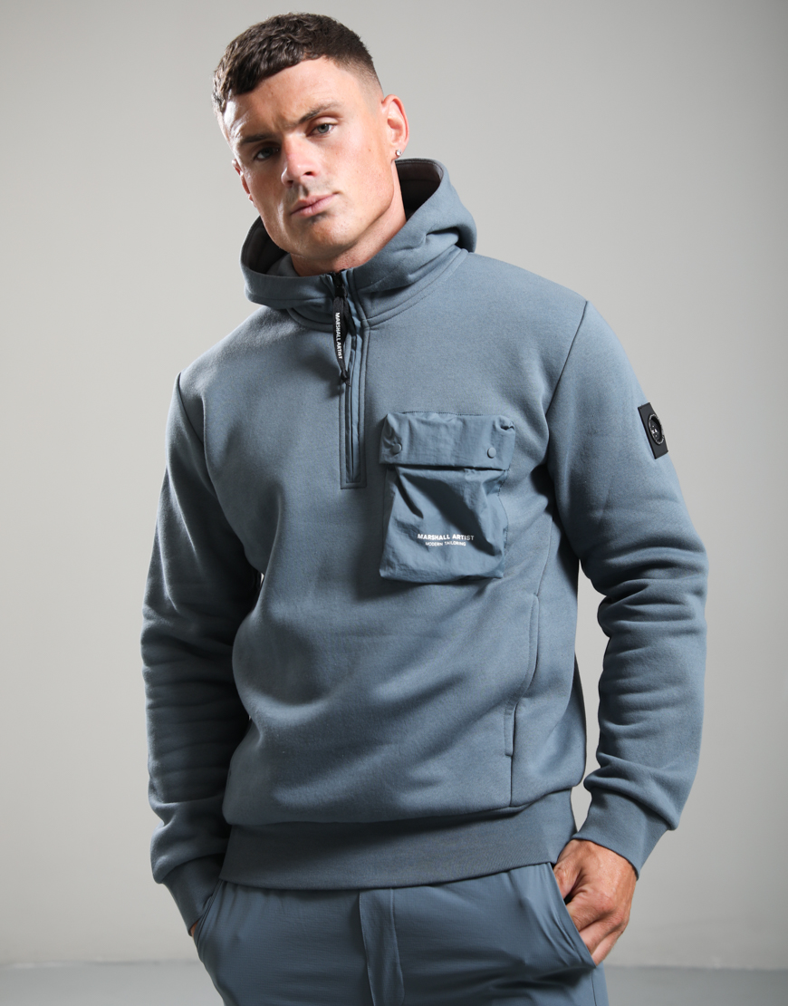 Centro 1/4 Zip Hooded Sweat // Storm Grey