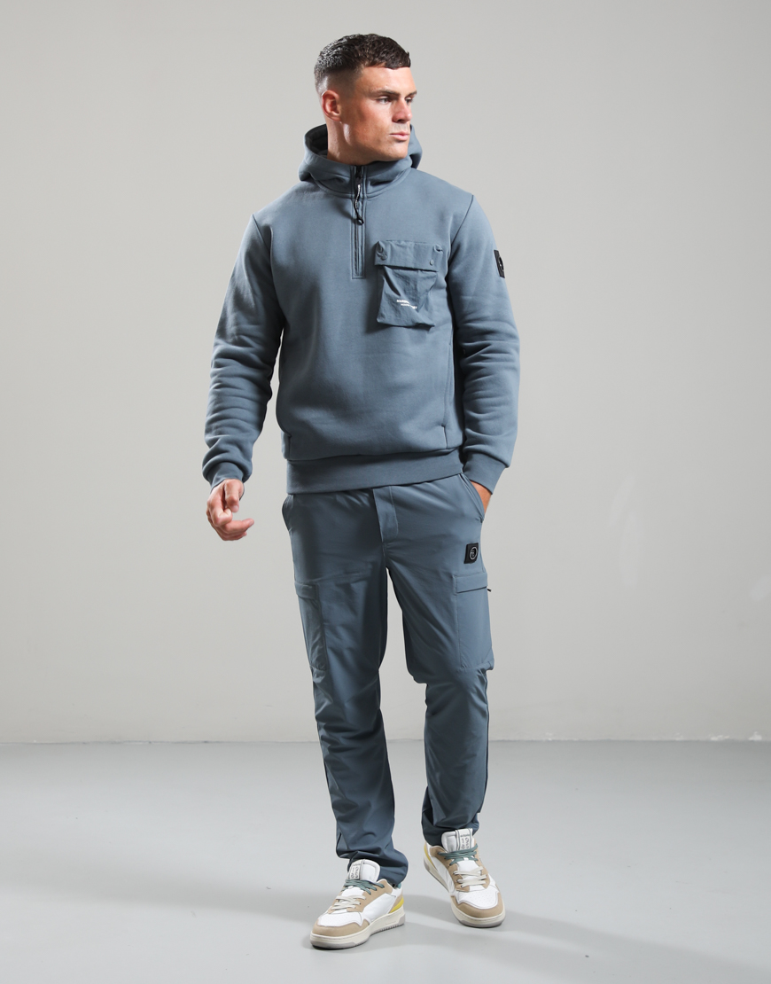 Centro 1/4 Zip Hooded Sweat // Storm Grey - Image 4